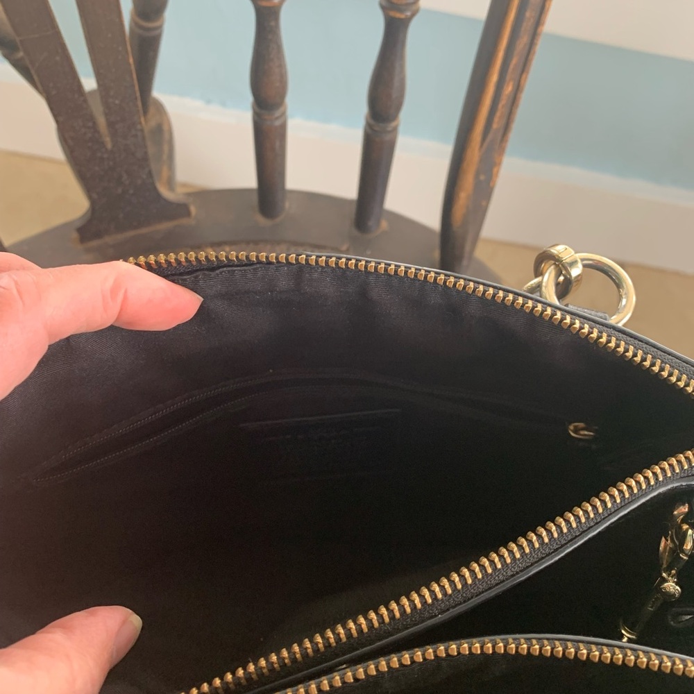 Coach Christie Carryall Black Pebbled Leather Satchel with Gold Hardware - Picture 5 of 9
